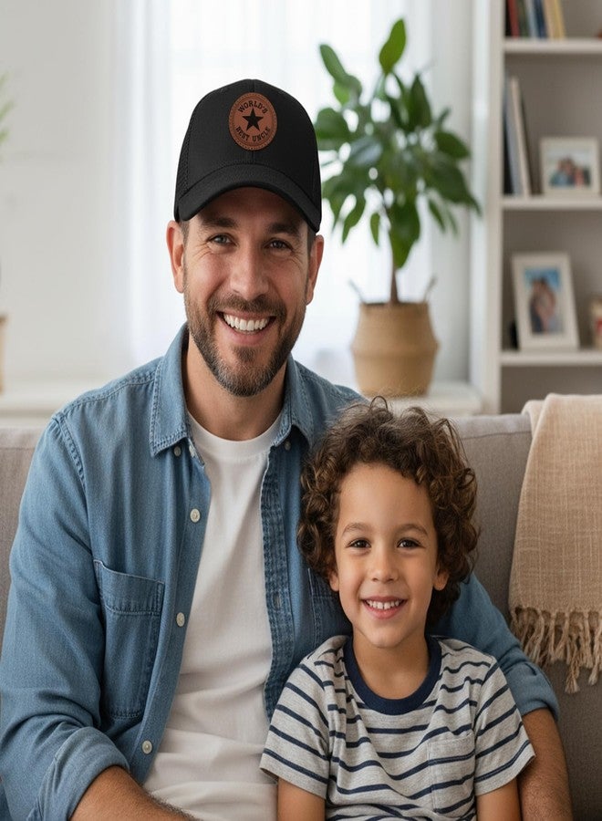 Supload Uncle Gifts from Niece Nephew Worlds Best Uncle Ever Hat Christmas Fathers Day Birthday Gift for Uncle Mesh Trucker Hats Cool Black - Image 5